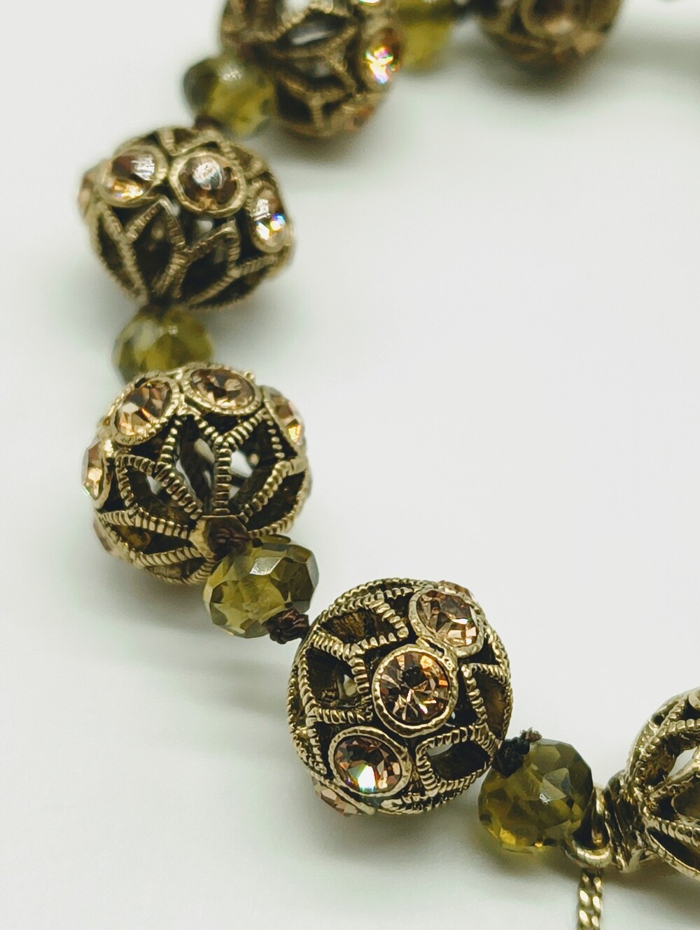 Vintage Monet Crystal Rhinestone Gold Tone Bracelet